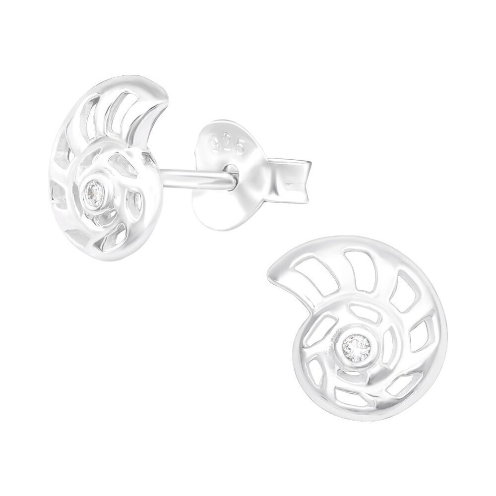 Sterling Silver Cz Sea Shell Earring 24$